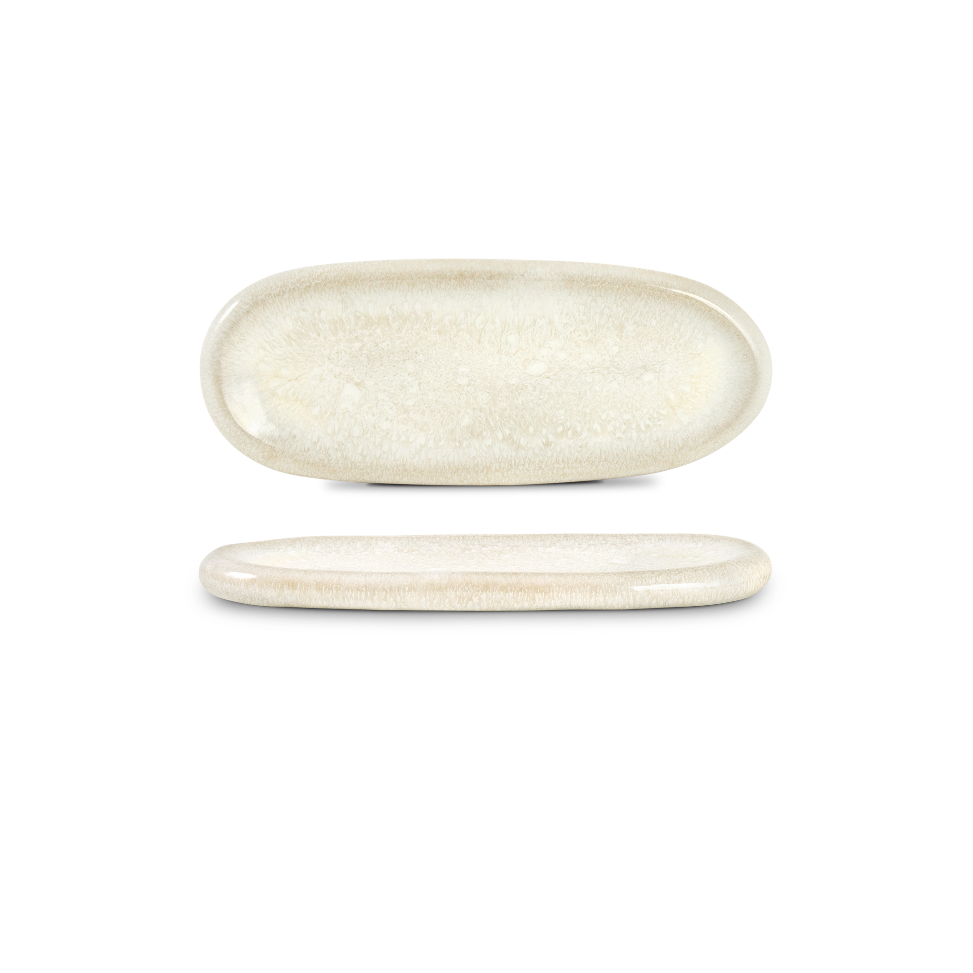 Quartzo cristal branco -  oval serverings fat (set om 8)