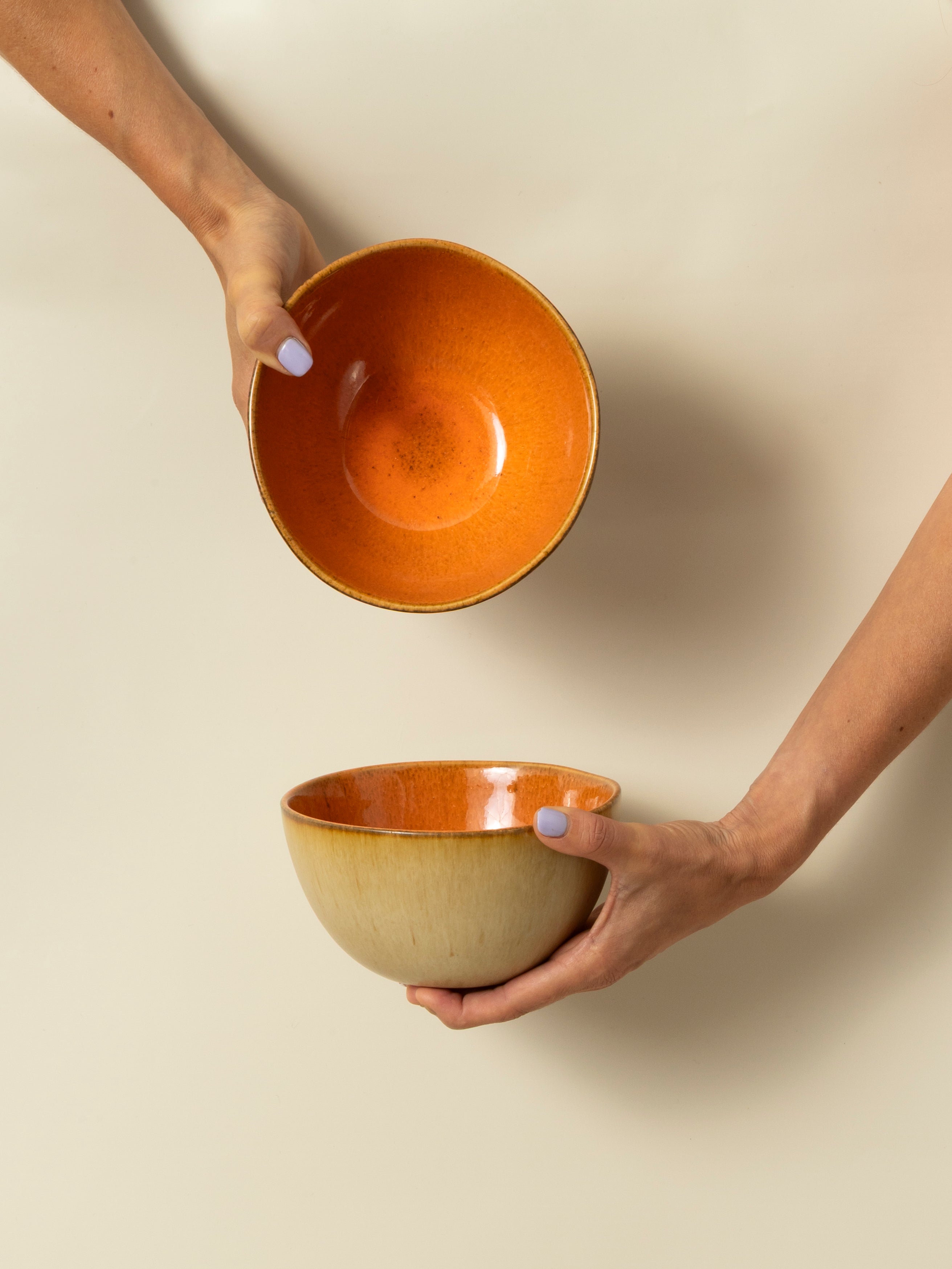 Blomfrön orange cereal skål (set om 2)