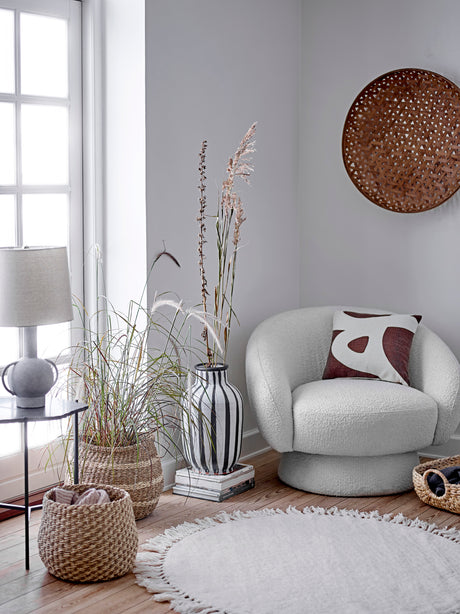 Bloomingville, Ted Lounge Chair, vit, polyester