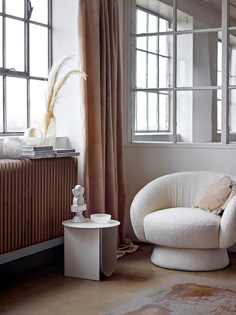 Bloomingville, Ted Lounge Chair, vit, polyester