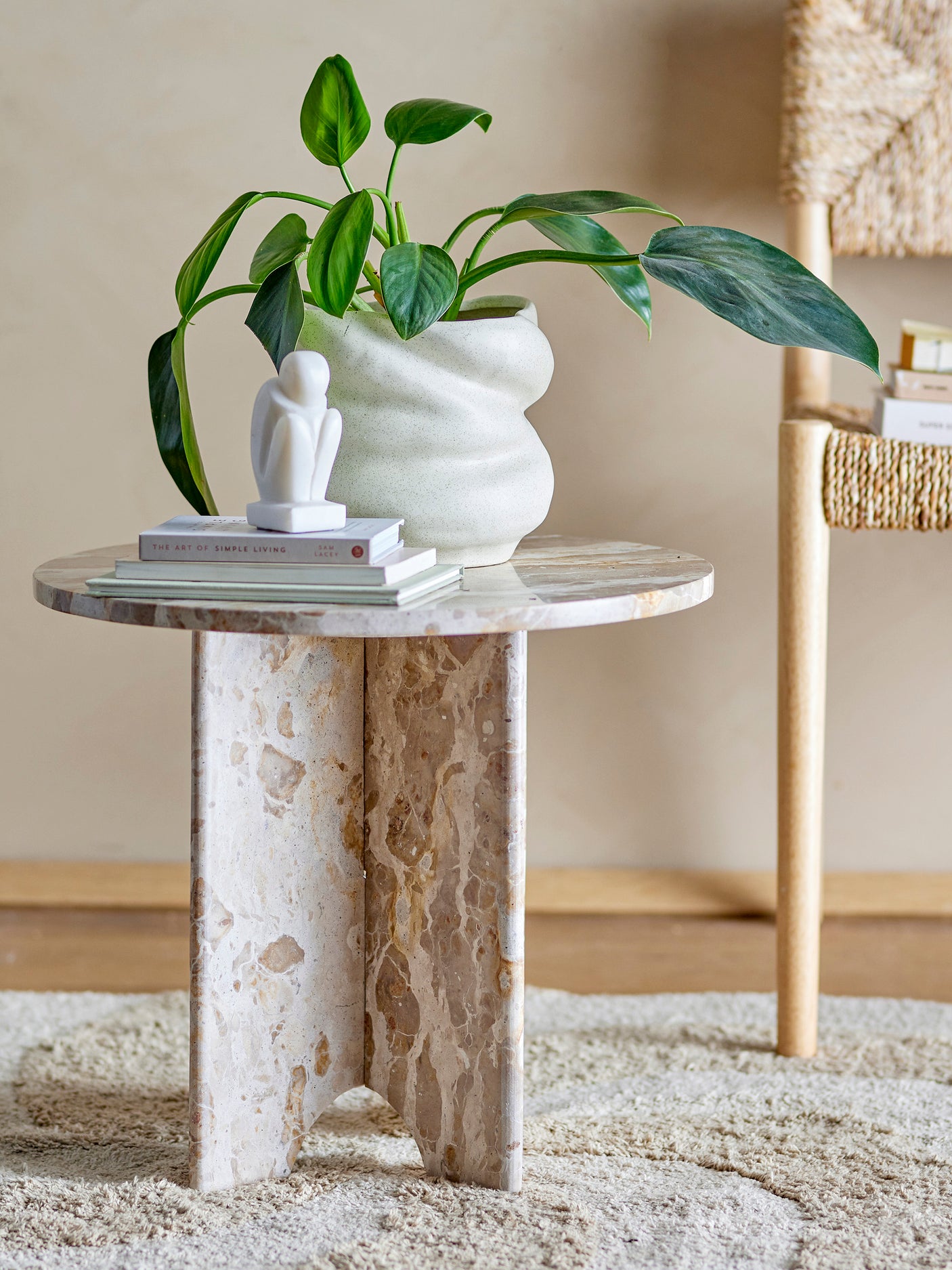 Bloomingville, Jasmia sidobord, brunt, marmor