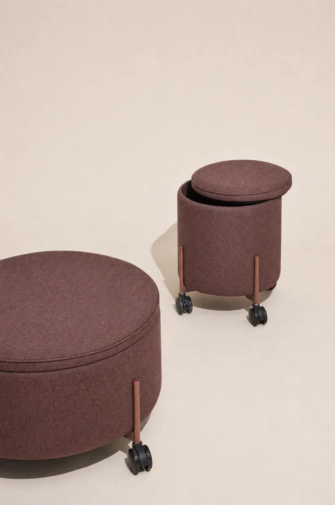 Hübsch, Contain Sittpuff Liten Brun Ø39 cm