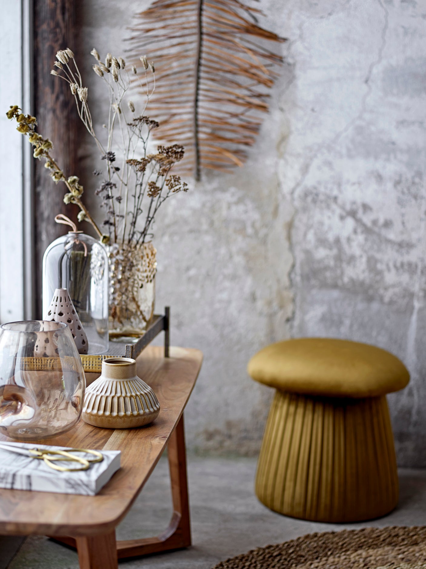Bloomingvile, Roberta Pouf, gul, polyester