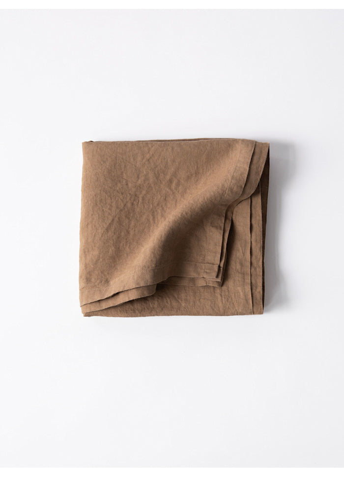 Bordsduk linne brown, 175x175 cm