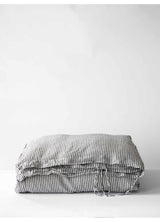 Påslakan linne grey/white, 240x220 cm