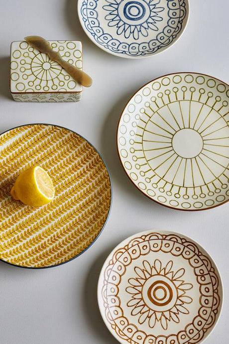 Bloomingville, Maple tallrik, grön, stengods ( set om 6)