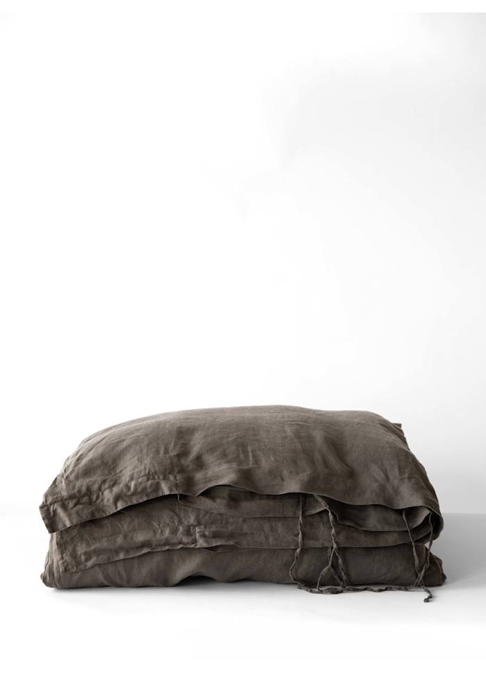 Påslakan linne taupe, 240x220 cm