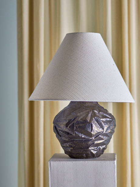 Bloomingville, Carolla bordslampa, brun, stengods.