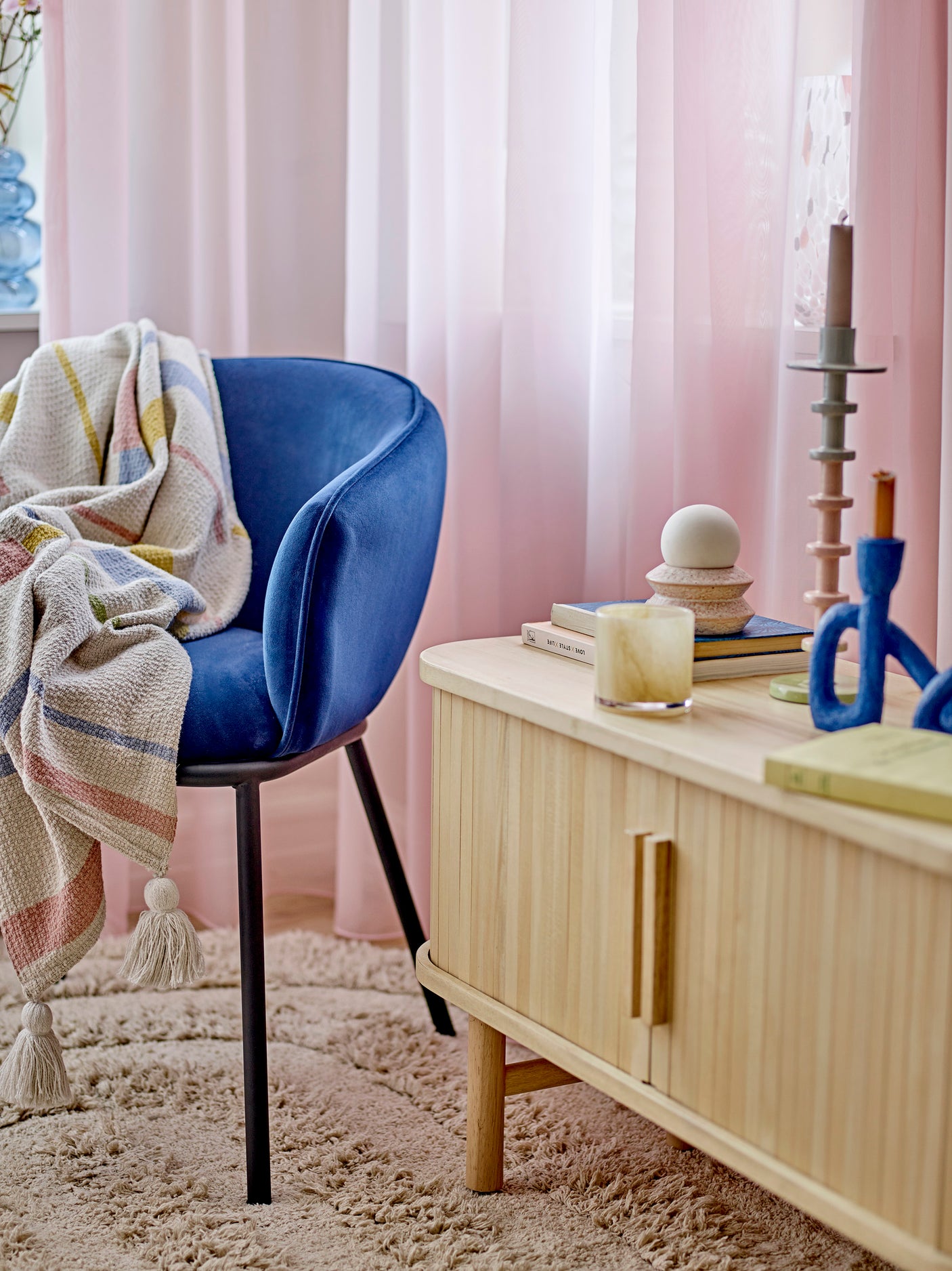Bloomingville, Cortone matstol, blå, återvunnen polyester