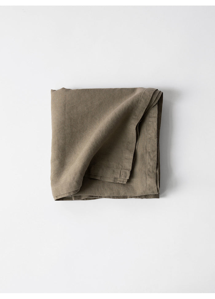 Bordsduk linne olive, 175x175 cm