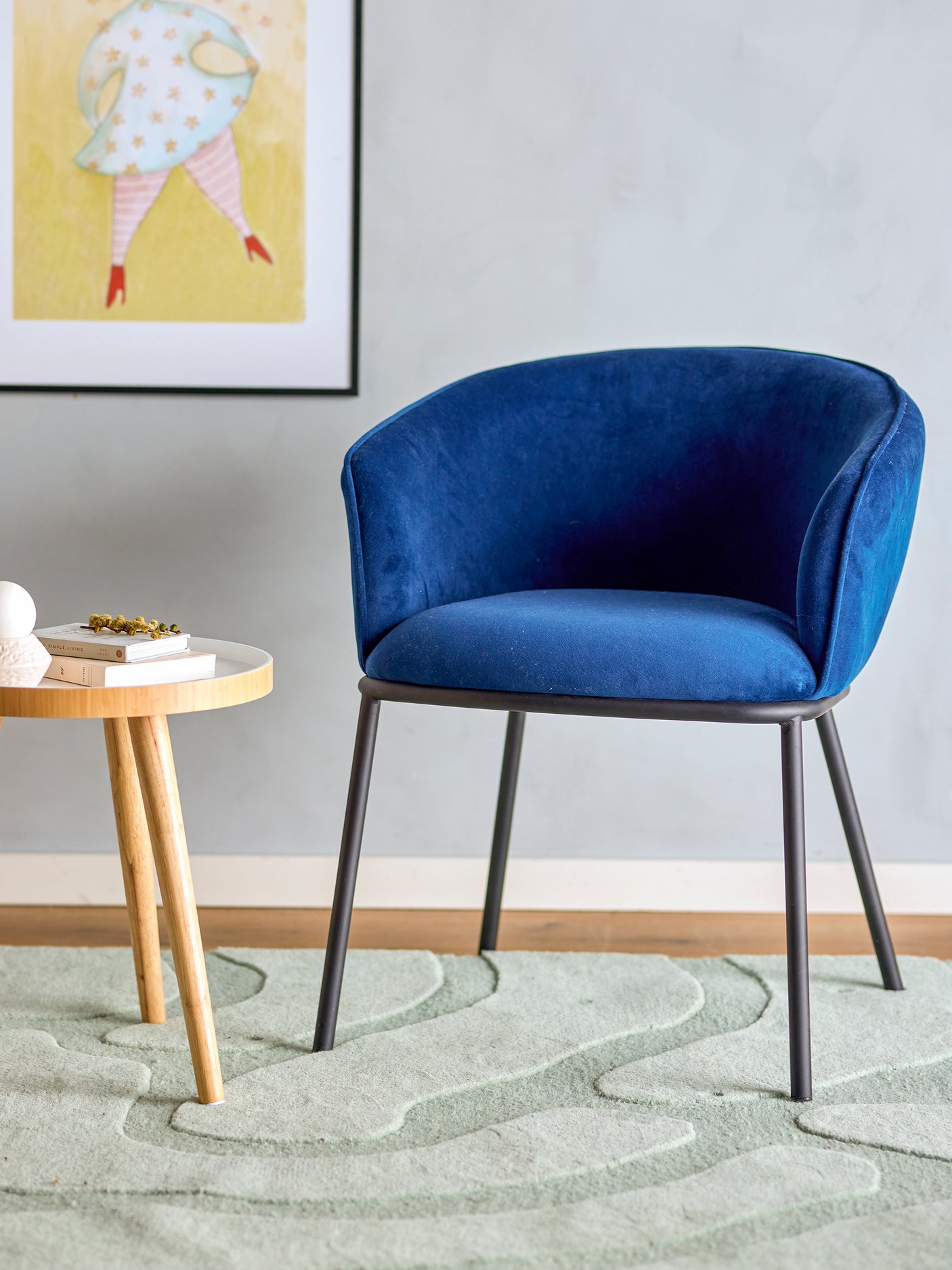 Bloomingville, Cortone matstol, blå, återvunnen polyester