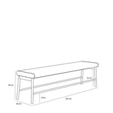 Hübsch, Long Bänk Ljusgrön Melerad 182 cm