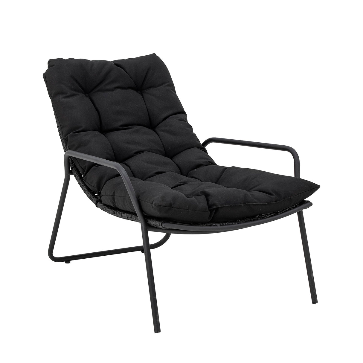 Bloomingville, Boel däckstol med pall, svart, metall ( set om 2)