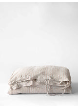 Påslakan linne hazelnut stripe, 240x220 cm