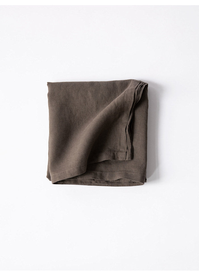 Bordsduk linne taupe, 175x175 cm