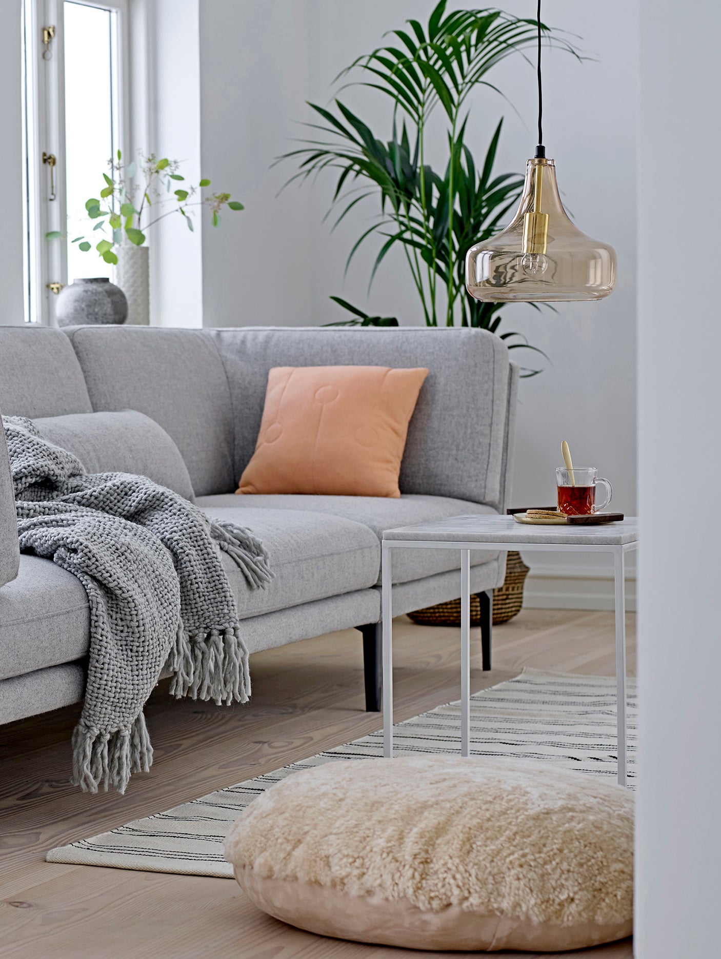 Bloomingville, Yuser pendellampa, brun, glas