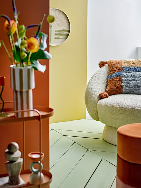 Bloomingville, Ted Lounge Chair, vit, polyester
